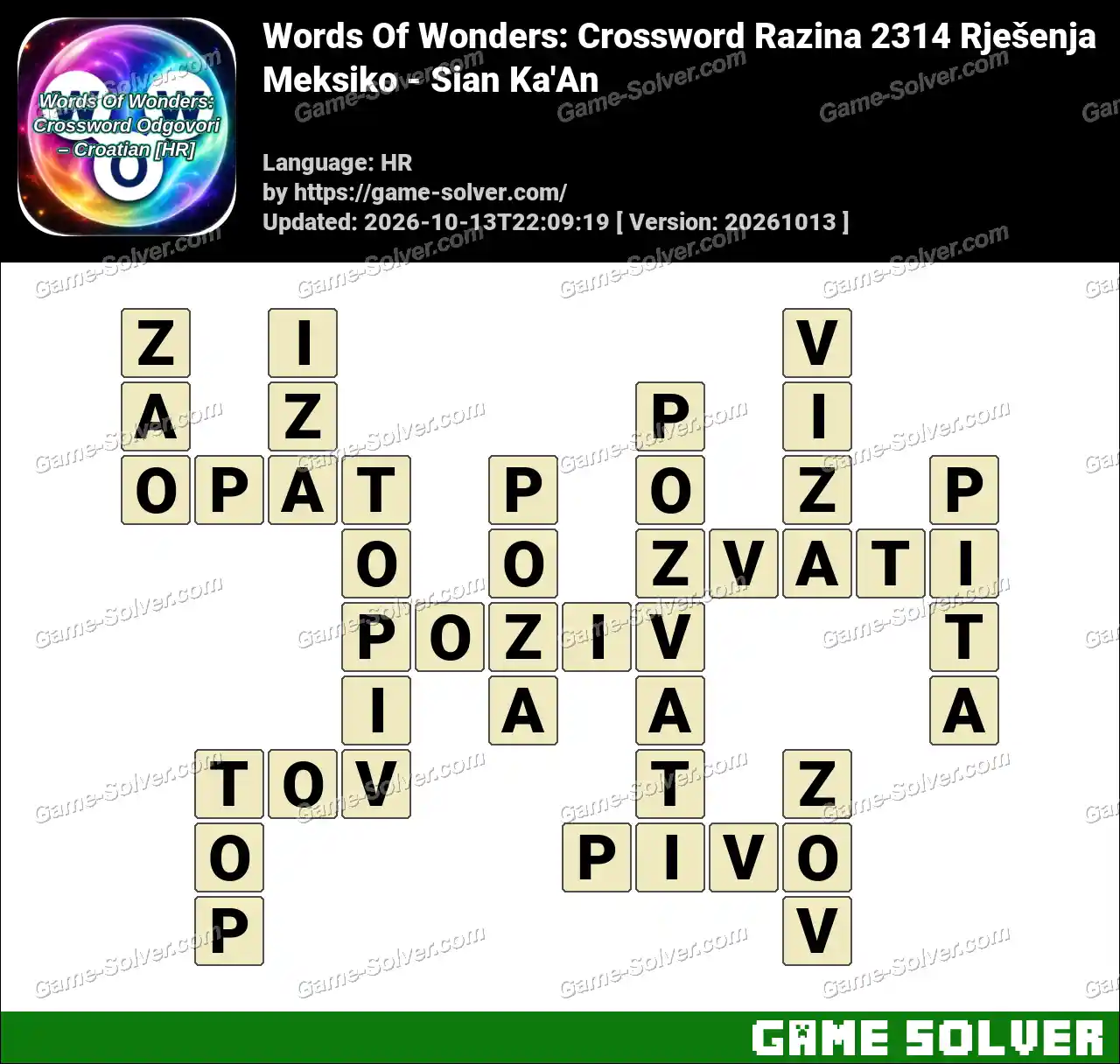 Words Of Wonders: Crossword Razina 2314 Rješenja – Meksiko – Sian Ka’An